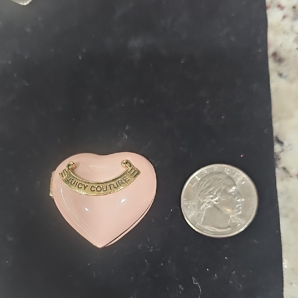 Juicy Couture Pink Heart Vintage Trinket Box with Gold Accent
